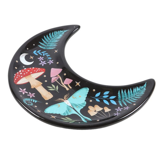 Crescent Moon Dark Forest Print Trinket Dish - DuvetDay.co.uk