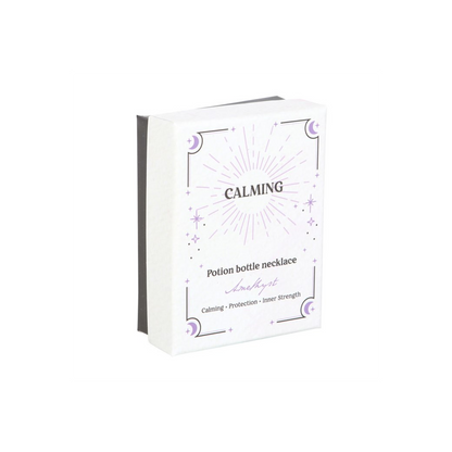 Calming Amethyst Crystal Chip Potion Bottle Necklace