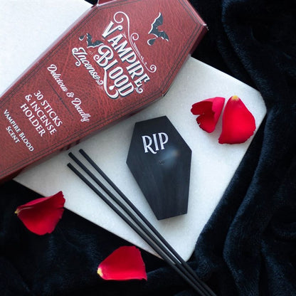 Set of 18 Vampire Blood Incense Stick Packs with Coffin Holder - DuvetDay.co.uk