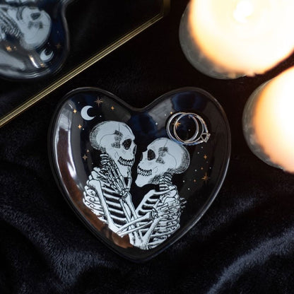 Skeleton Couple Heart Trinket Dish - DuvetDay.co.uk