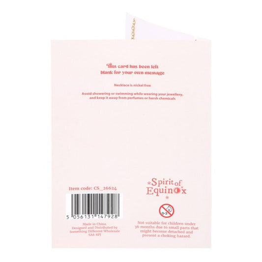 The Sun Celestial Rose Quartz Necklace Card - DuvetDay.co.uk