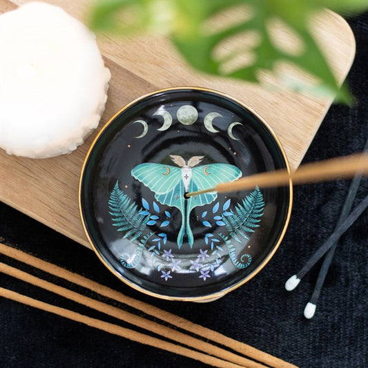 Luna Moth Ceramic Incense Plate - DuvetDay.co.uk