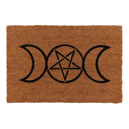 Natural Triple Moon Doormat - DuvetDay.co.uk