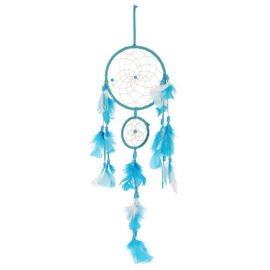 Teal Double Dreamcatcher with Tassels