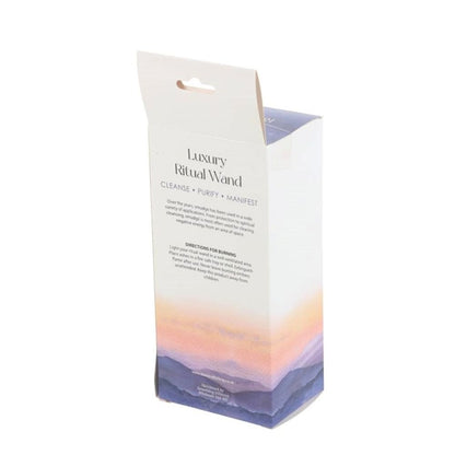 6in Ritual Wand Smudge Stick with Rosemary, Sage and Red Jasper - DuvetDay.co.uk