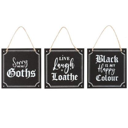 Set of 12 Gothic Mini Signs - DuvetDay.co.uk