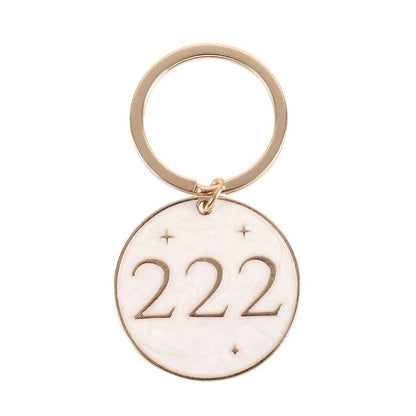 222 Angel Number Keyring - DuvetDay.co.uk