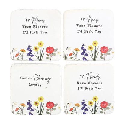 Set of 24 Wildflower Coasters - DuvetDay.co.uk