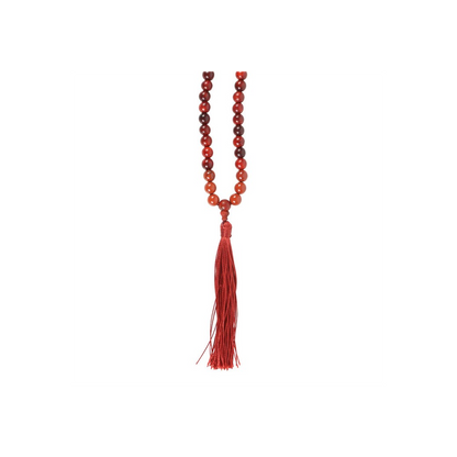 Grounding Rosewood & Red Jasper Mallah Necklace - DuvetDay.co.uk