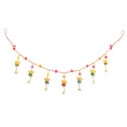 Hanging Ganesh Garland with Beads and Bells - DuvetDay.co.uk