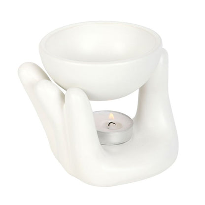 White Hand Ceramic Oil Burner - DuvetDay.co.uk
