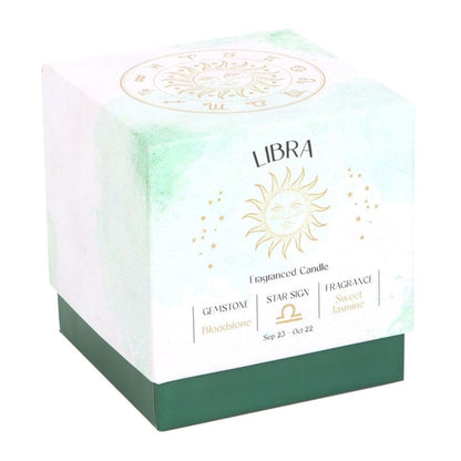 Libra Sweet Jasmine Gemstone Zodiac Candle - DuvetDay.co.uk