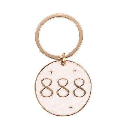 888 Angel Number Keyring - DuvetDay.co.uk