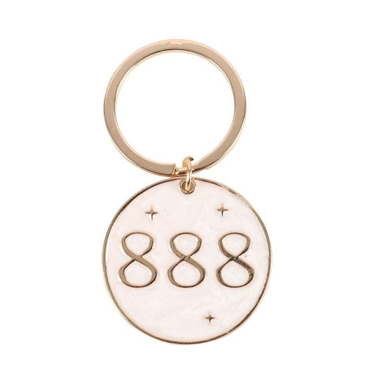 888 Angel Number Keyring - DuvetDay.co.uk