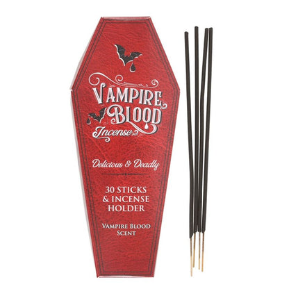 Set of 18 Vampire Blood Incense Stick Packs with Coffin Holder - DuvetDay.co.uk