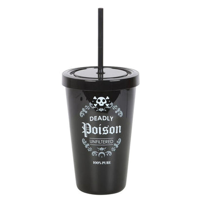 Deadly Poison Plastic Tumbler with Straw - DuvetDay.co.uk