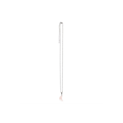 Rose Quartz Crystal Moon Necklace on Greeting Card