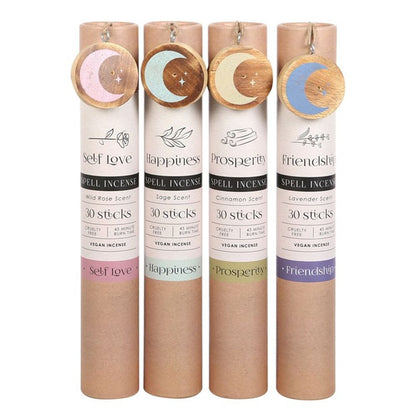 Set of 12 Herbal Magick Spell Incense Sticks with Display - DuvetDay.co.uk