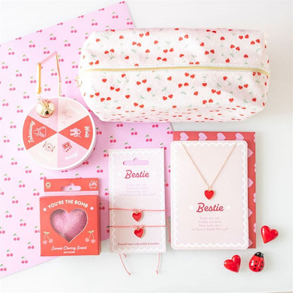 Heart Cherry Print Makeup Bag