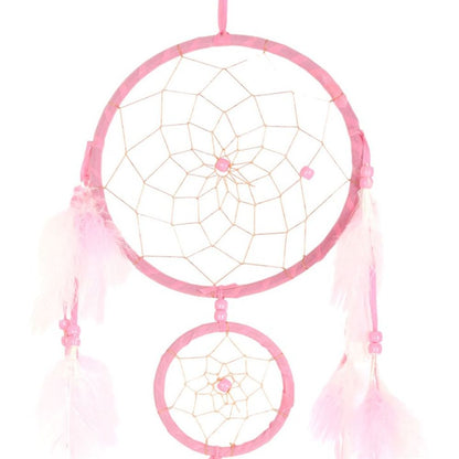 Light Pink Double Dreamcatcher with Tassels - DuvetDay.co.uk