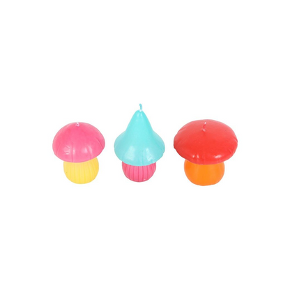 Set of 3 Mushroom Shaped Candles