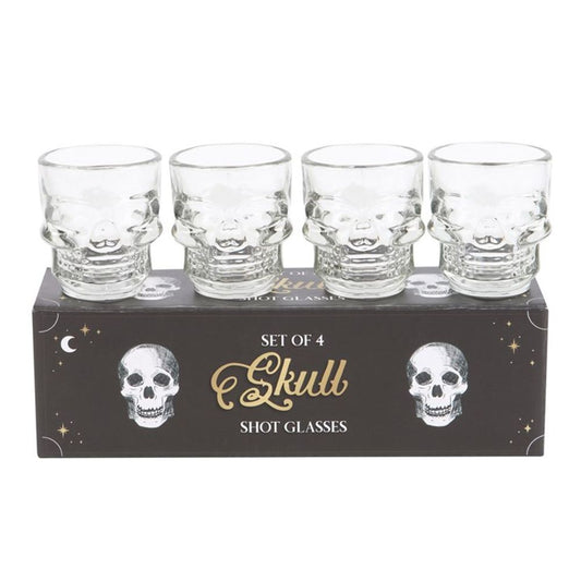 Set of 4 Skull Shot Glasses Set