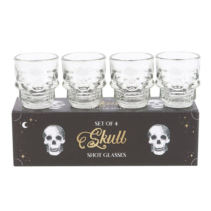 Set of 4 Skull Shot Glasses Set - DuvetDay.co.uk
