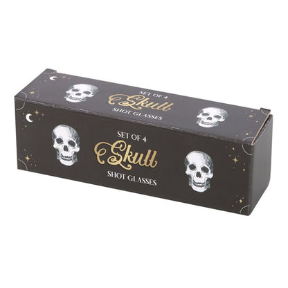 Set of 4 Skull Shot Glasses Set - DuvetDay.co.uk