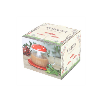 Glass Mushroom Mug and Saucer - DuvetDay.co.uk