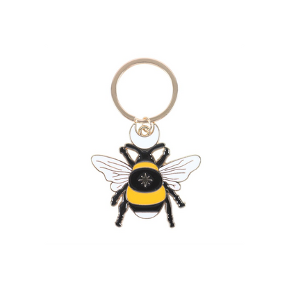 Forest Bee Enamel Keyring - DuvetDay.co.uk