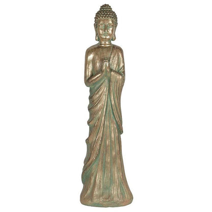 Verdigris Effect 81cm Standing Garden Buddha - DuvetDay.co.uk