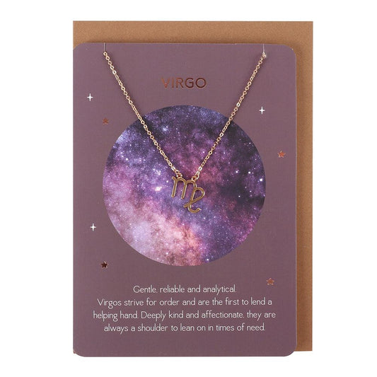 Virgo Zodiac Necklace Card - DuvetDay.co.uk