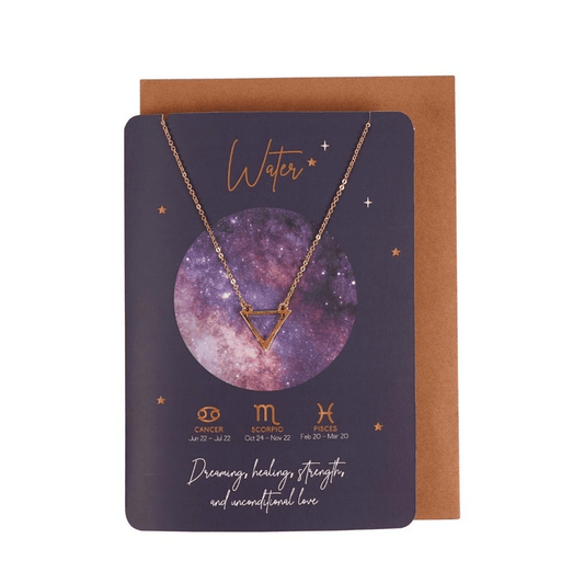Water Element Zodiac Necklace Card - DuvetDay.co.uk