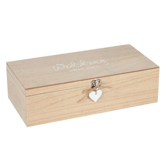 Wedding Memories Hinged Wooden Memento Box - DuvetDay.co.uk