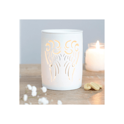 White Angel Wings Cut Out Oil Burner - DuvetDay.co.uk