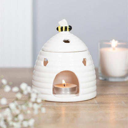 White Beehive Oil Burner - DuvetDay.co.uk
