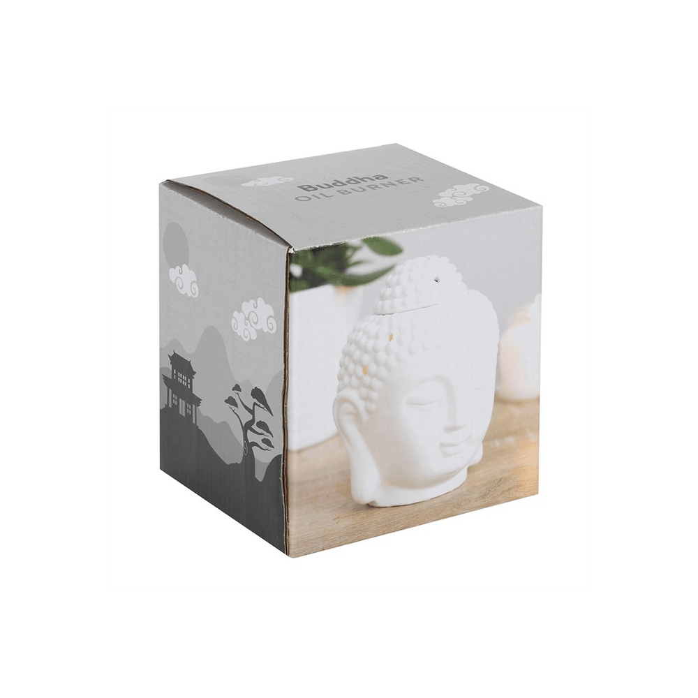 White Buddha Head Oil Burner - DuvetDay.co.uk