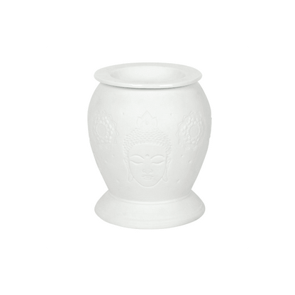 White Ceramic Buddha Electric Oil Burner - DuvetDay.co.uk