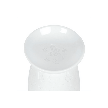 White Ceramic Butterfly Oil Burner - DuvetDay.co.uk