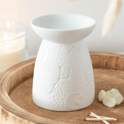 White Ceramic Constellation Oil Burner - DuvetDay.co.uk