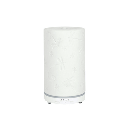 White Ceramic Dragonfly Electric Aroma Diffuser - DuvetDay.co.uk