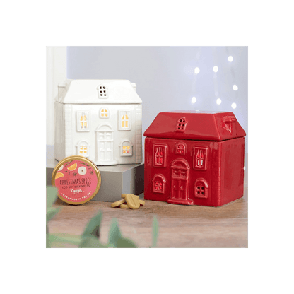 White Ceramic House Oil Burner - DuvetDay.co.uk