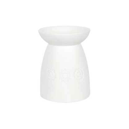 White Ceramic Seven Chakra Oil Burner