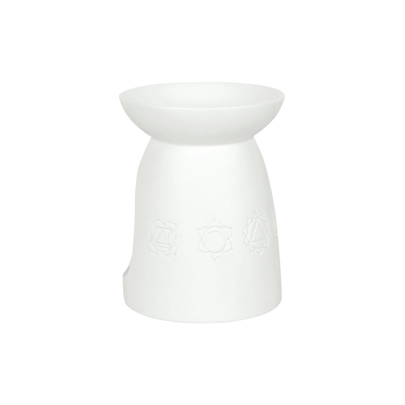 White Ceramic Seven Chakra Oil Burner