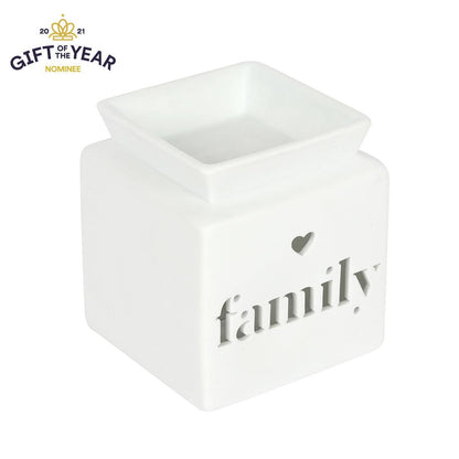 White Family Cut Out Oil Burner - DuvetDay.co.uk