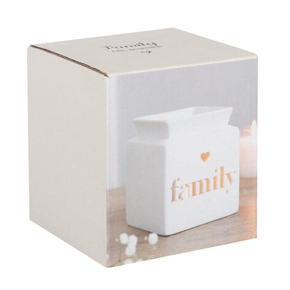 White Family Cut Out Oil Burner - DuvetDay.co.uk