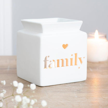 White Family Cut Out Oil Burner - DuvetDay.co.uk