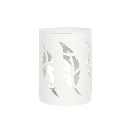 White Feather Cut Out Oil Burner - DuvetDay.co.uk