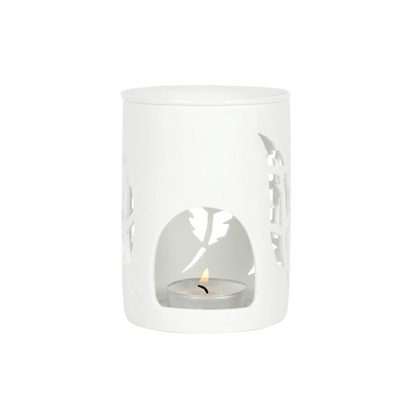 White Feather Cut Out Oil Burner - DuvetDay.co.uk