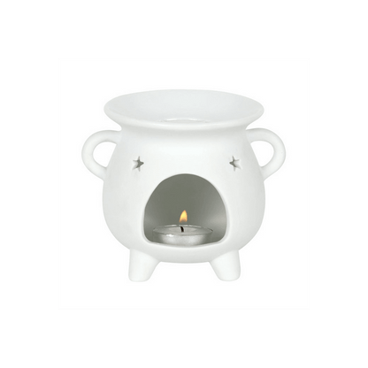 White Pentagram Cauldron Oil Burner - DuvetDay.co.uk